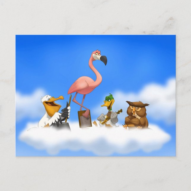Cartão postal de aves da Banda Jug O' (Frente)