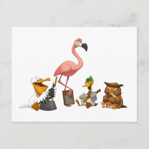 Cartão postal de aves da Banda O' Jug