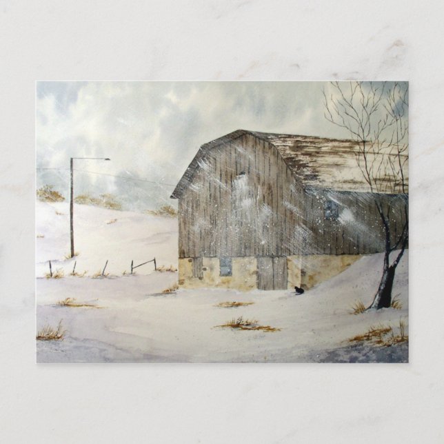 Cartão postal de aviso de tempestade de inverno (Frente)