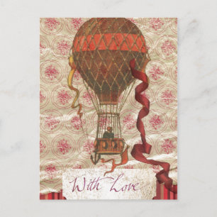 Cartão Postal de Balão de Ar Quente Com Amor