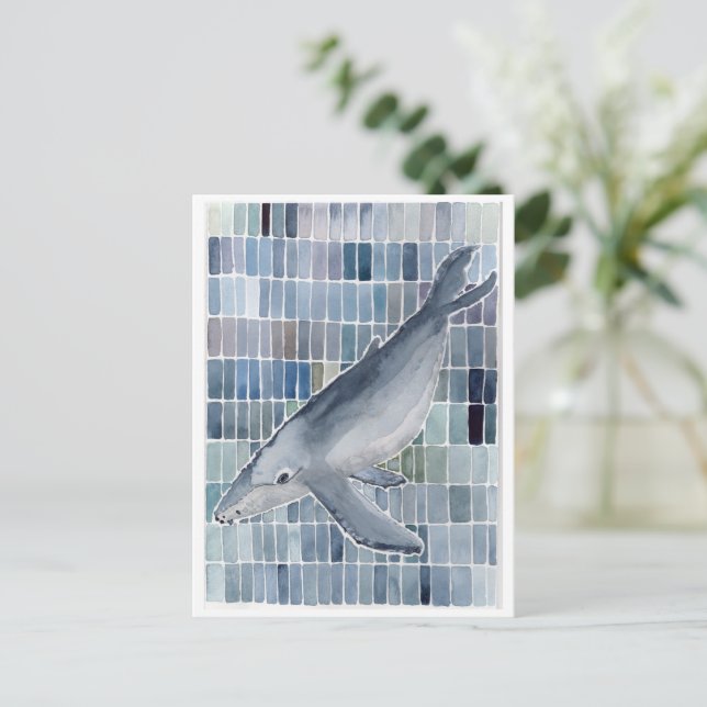 Cartão postal de Baleia Humpback (Em pé/Frente)