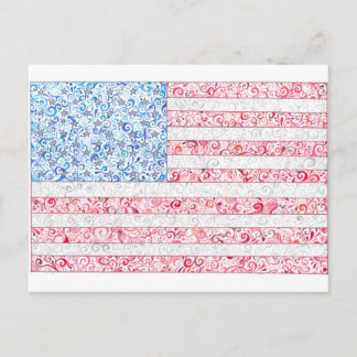 Cartão postal de bandeira americano