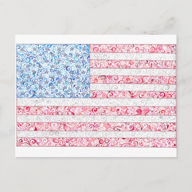 Cartão postal de bandeira americano (Frente)