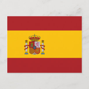 Cartão postal de bandeira nacional da espanha