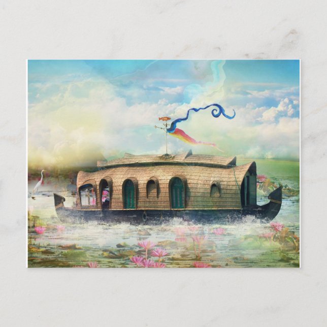 Cartão Postal de Barco de Pesca (Frente)