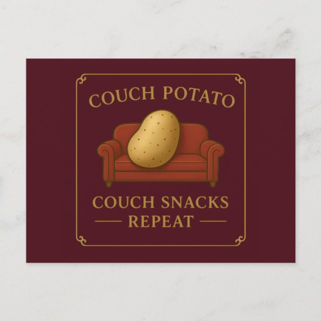 Cartão Postal de Batata de Sofá - Sofá, Lanches, R (Frente)