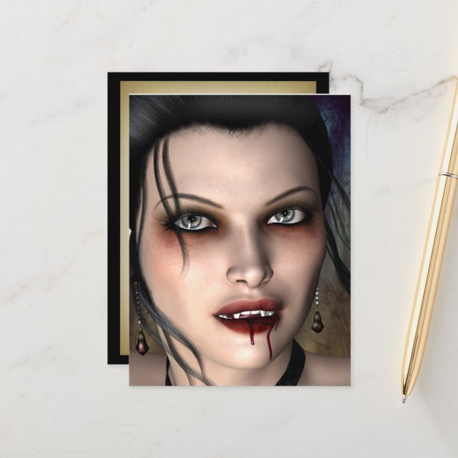 Cartão postal de beleza com vampiro escuro (Frente/Verso In Situ)