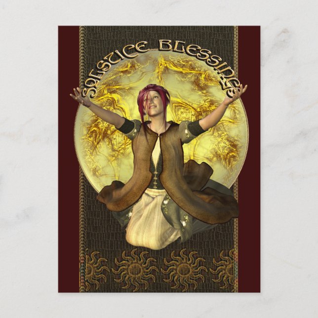 Cartão postal de bênçãos solstício (Frente)