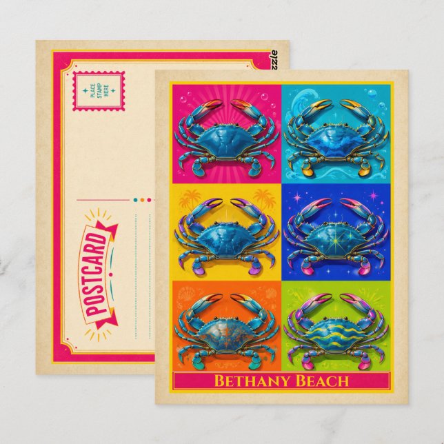 Cartão postal de Bethany Beach Delaware Peach Vint (Frente/Verso)