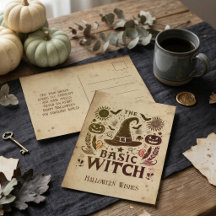 Cartão Postal de Boas Festas de Halloween Vintage