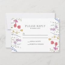 Cartão postal de Boho Wildflower RSVP
