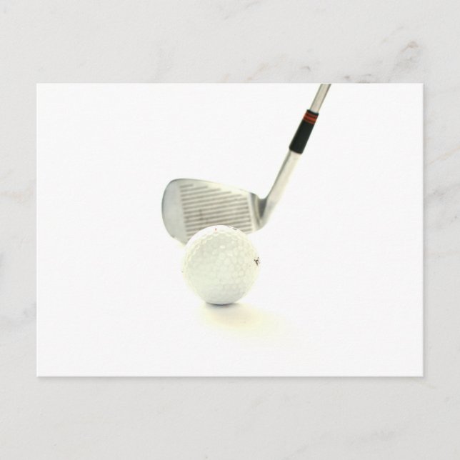 Cartão postal de bola e taco de golfe (Frente)