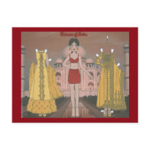 Cartão postal de Boneca de Papel da Índia