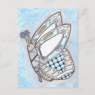 Cartão Postal de Borboleta Steampunk