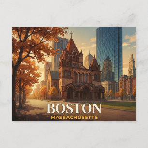 Cartão Postal de Boston   Souvenir da Silhueta da 
