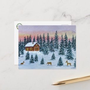 Cartão Postal de Cabana de Inverno