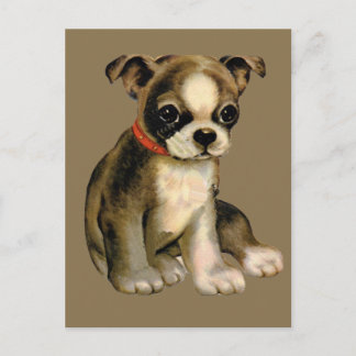 Cartão postal de cachorrinho retrô