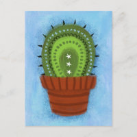 Cartão postal de cacto como planta de casa