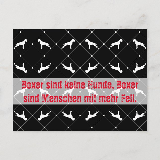 Cartão postal de cães Boxer (Frente)