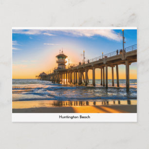 Cartão postal de cais de praia Huntington