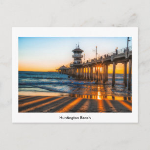 Cartão postal de cais de praia Huntington