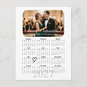 Cartão postal de calendário de foto personalizada