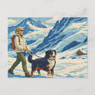 Cartão postal de caminhada na montanha alpina vint