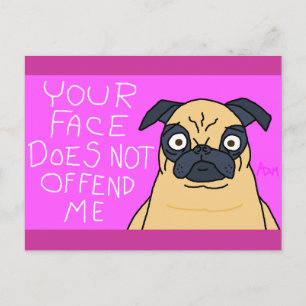 Cartão postal de caneca de pug