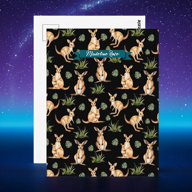 Cartão postal de canguru fofo | Presente da vida s (Criador carregado)