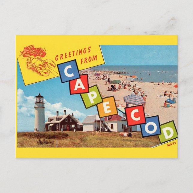 Cartão postal de Cape Cod dos anos 50 (Frente)