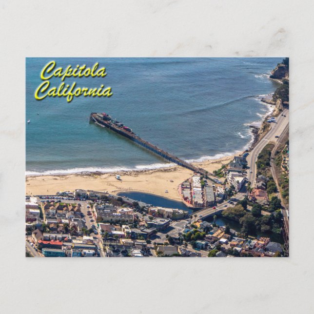 Cartão postal de Capitola, Califórnia vista de cim (Frente)