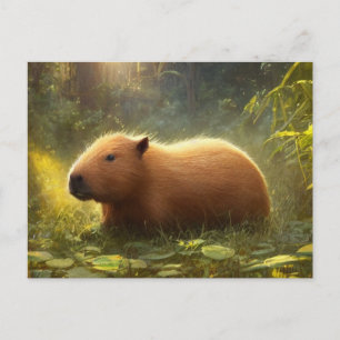 Cartão postal de capivara fofa