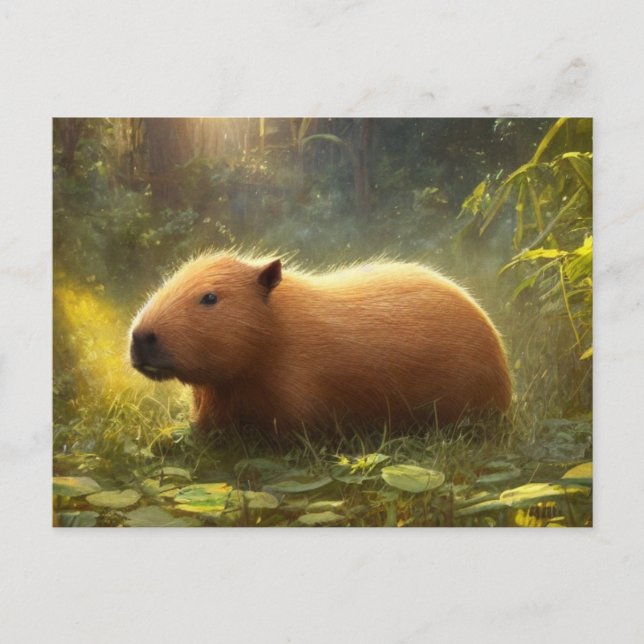 Cartão postal de capivara fofa (Frente)