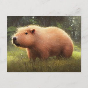 Cartão postal de capivara fofa