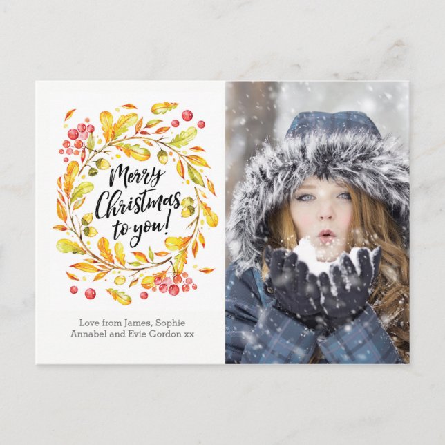 Cartão postal de cartão com fotos de coroa de Nata (Frente)