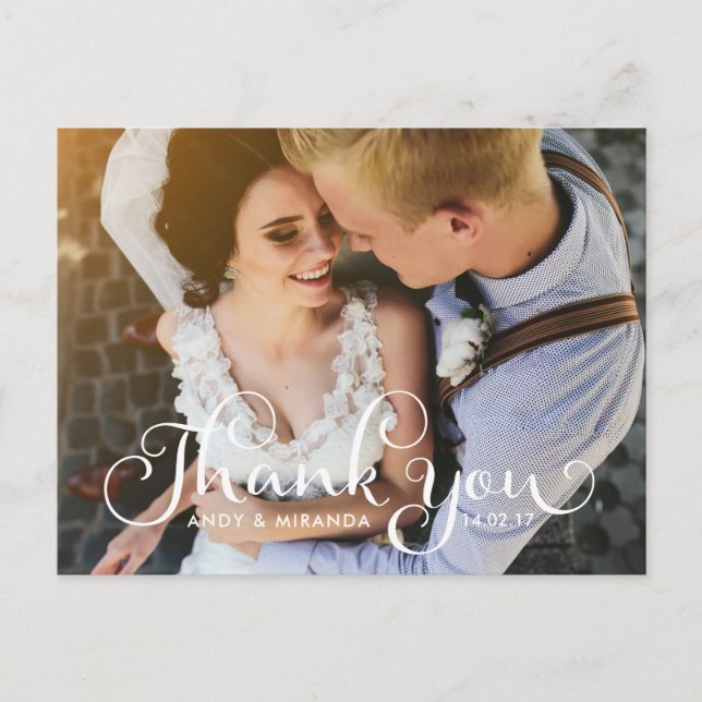 Cartão Postal de Cartões de fotos de Casamento Úni (Frente)