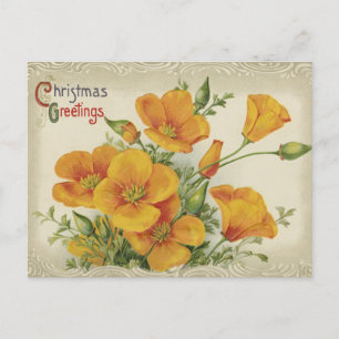 Cartão-postal de Cartões de natal Vintage Flowers