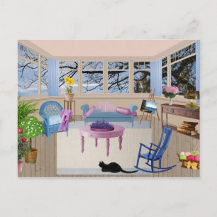 cartão postal de casa de verão