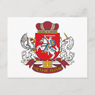 Cartão postal de Casaco de Armas na Lituânia