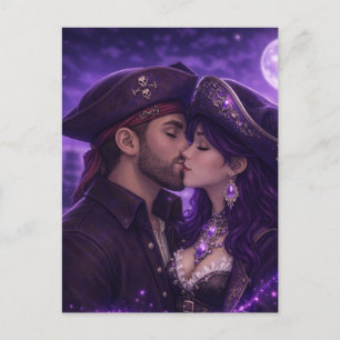 Cartão Postal de Casal Pirata Romântico
