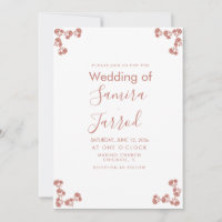 Cartão postal de casamento com motivo floral moder