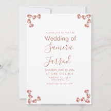 Cartão postal de casamento com motivo floral moder