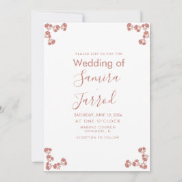 Cartão postal de casamento com motivo floral moder
