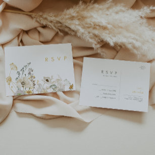 Cartão postal de Casamento de Flor Selvagem Whimsi