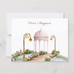 Cartão postal de casamento de jardim estético
