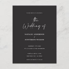 Cartão postal de casamento de orçamento moderno ma