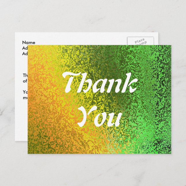 Cartão postal de casamento de tons de outono verde (Frente/Verso)