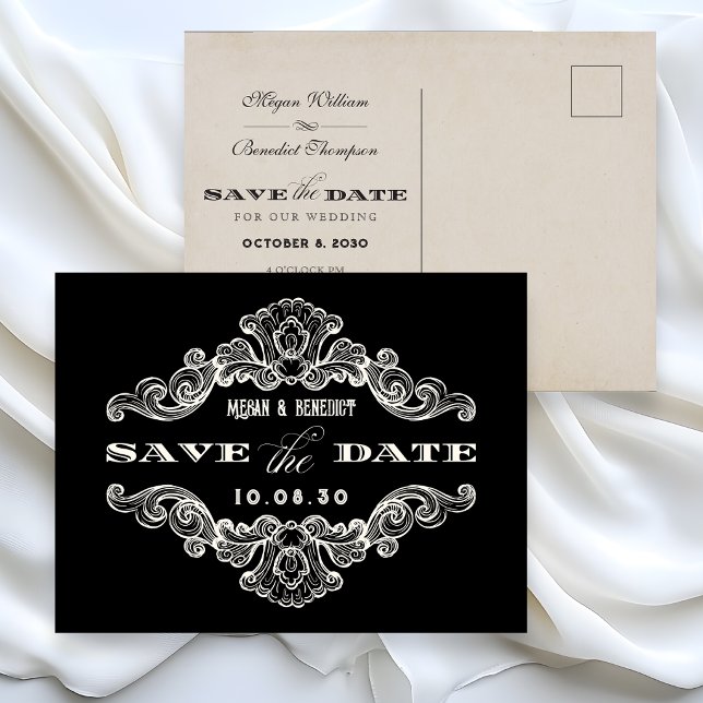 Cartão postal de casamento gótico com caligrafia a (Criador carregado)