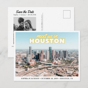Cartão Postal de Casamento Retro Houston Salve a D