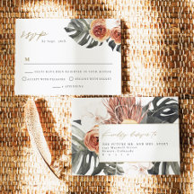 Cartão postal de casamento RSVP de Boho Terracotta